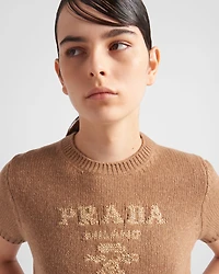 Wool, cashmere and lamé crew-neck sweater
