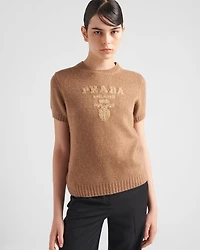 Wool, cashmere and lamé crew-neck sweater
