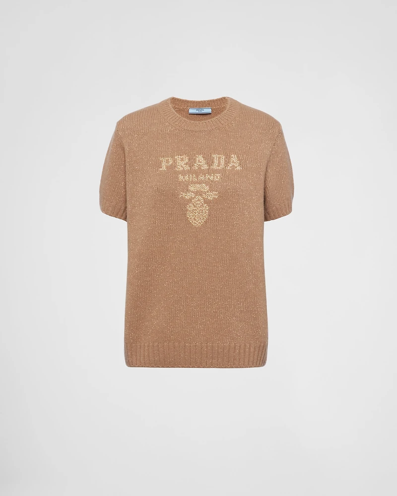 Wool, cashmere and lamé crew-neck sweater