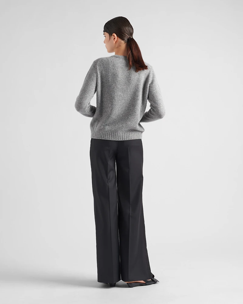 Wool, cashmere and lamé crew-neck sweater