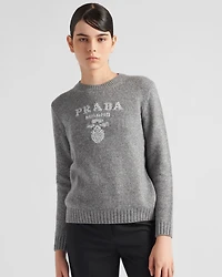 Wool, cashmere and lamé crew-neck sweater