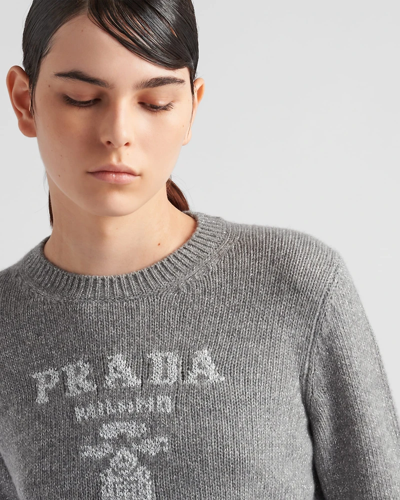 Wool, cashmere and lamé crew-neck sweater
