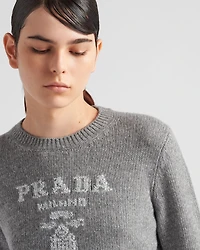 Wool, cashmere and lamé crew-neck sweater