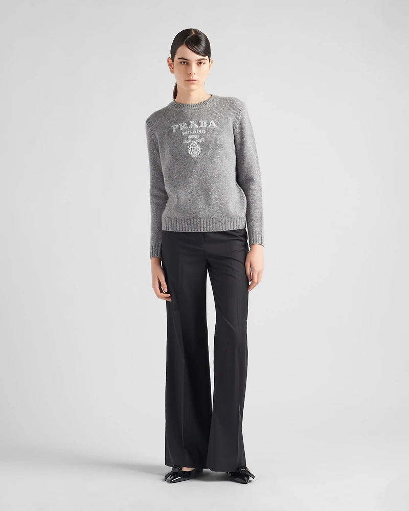 Wool, cashmere and lamé crew-neck sweater