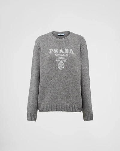 Wool, cashmere and lamé crew-neck sweater