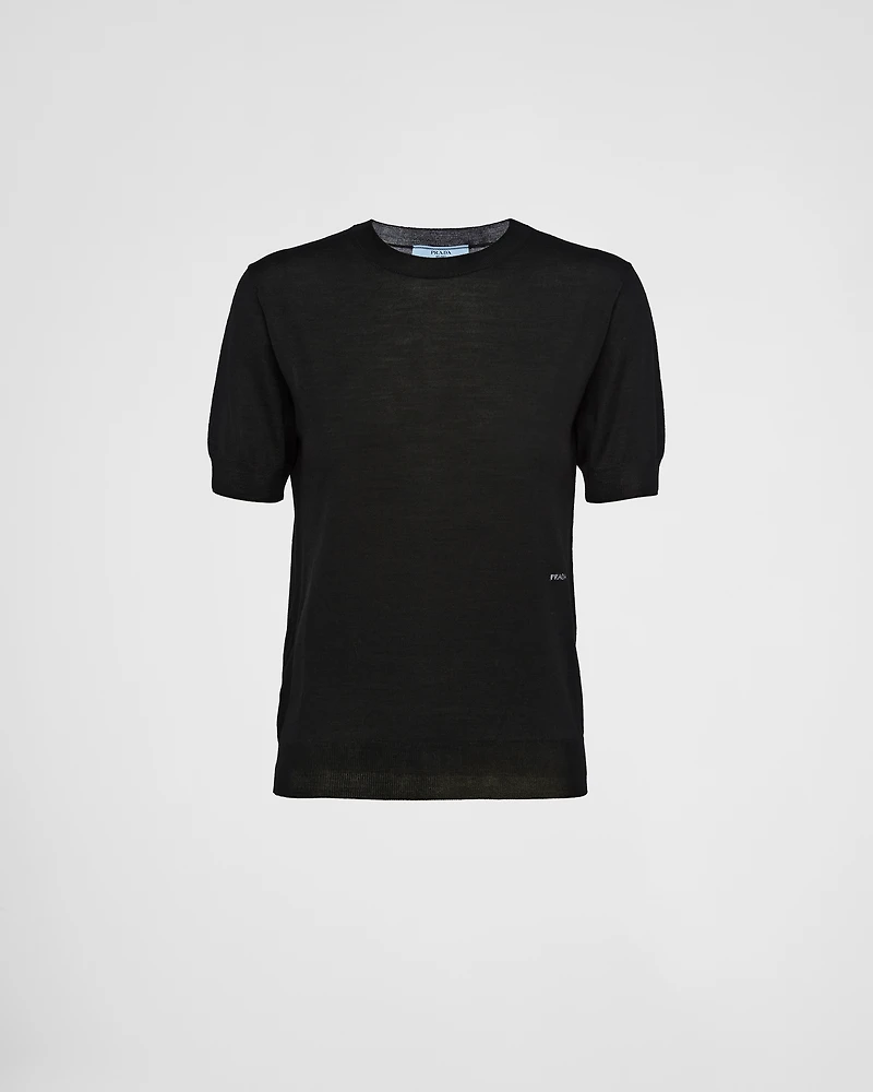 Worsted wool crew-neck sweater