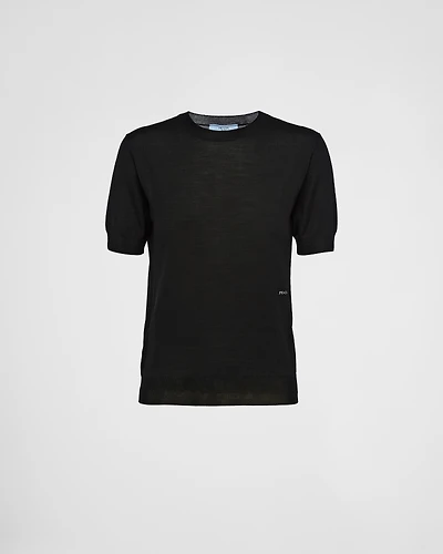 Worsted wool crew-neck sweater