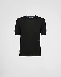 Worsted wool crew-neck sweater