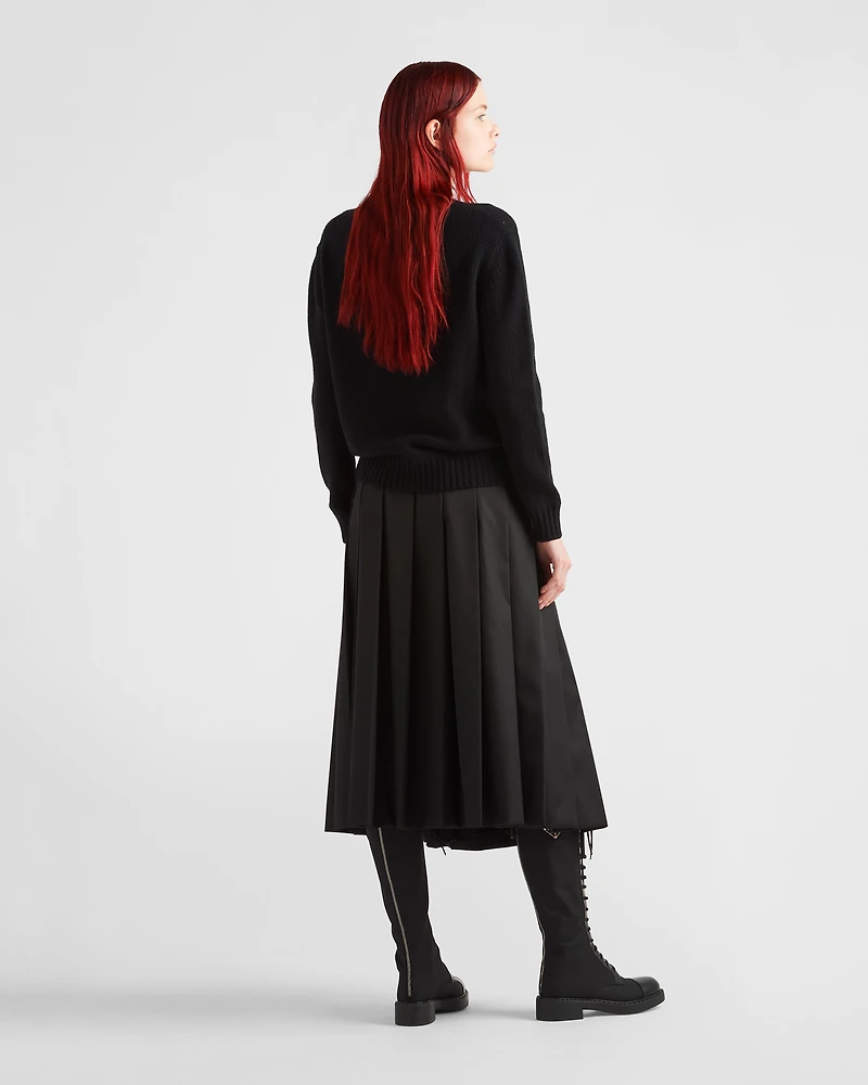 Cashmere and wool Prada logo crew-neck sweater