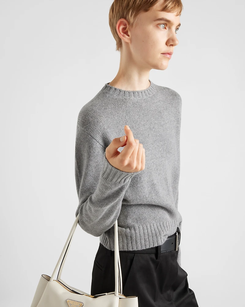 Ribbed knit Re-Cashmere sweater