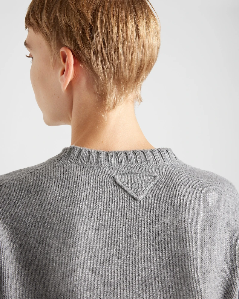 Ribbed knit Re-Cashmere sweater