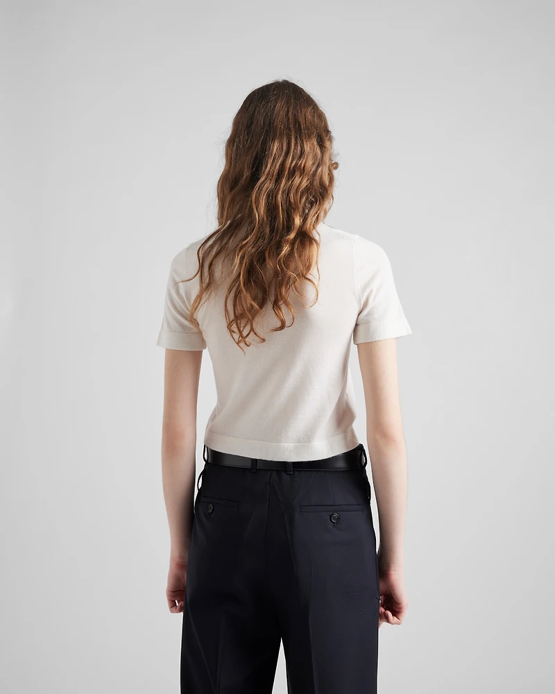Cashmere intarsia T-shirt