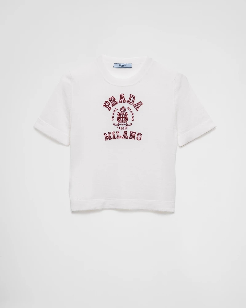 Cashmere intarsia T-shirt
