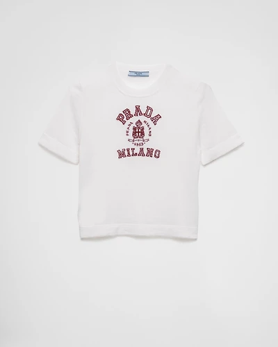 Cashmere intarsia T-shirt