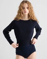 Cotton boat neck sweater
