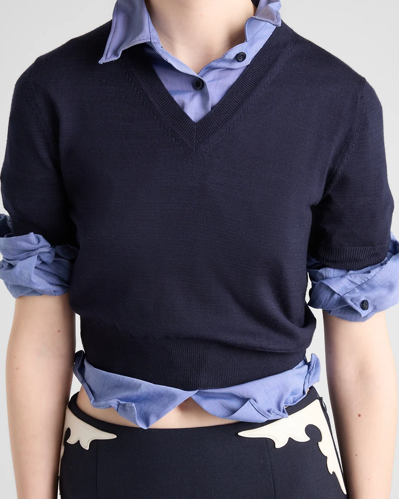 V-neck wool sweater