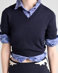 V-neck wool sweater