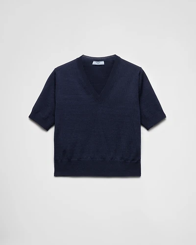 V-neck wool sweater