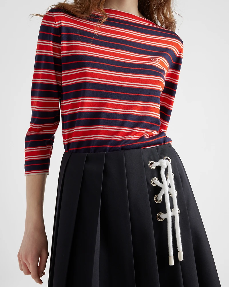 Silk boat neck sweater