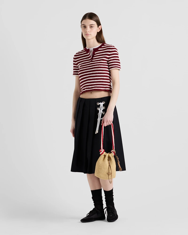 Cotton bouclé crew-neck sweater