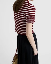 Cotton bouclé crew-neck sweater