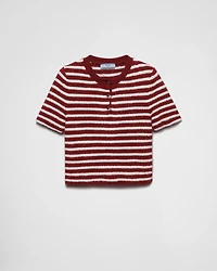 Cotton bouclé crew-neck sweater