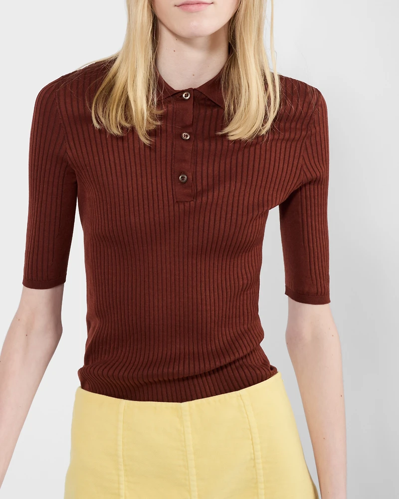 Cotton polo sweater