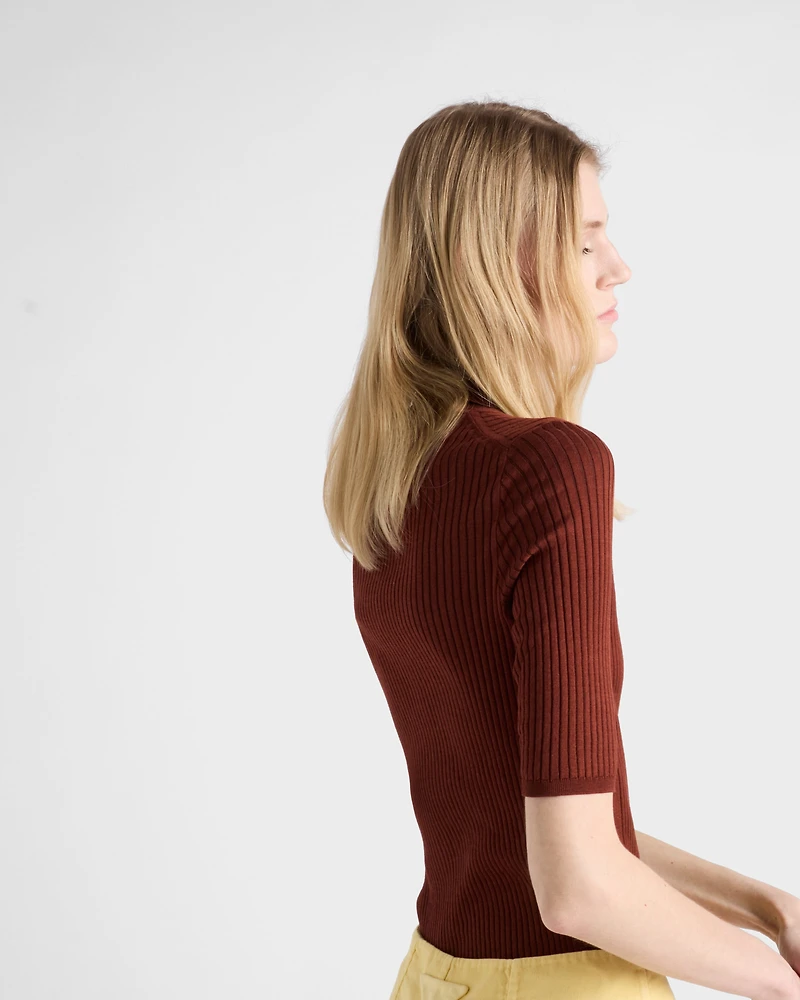 Cotton polo sweater
