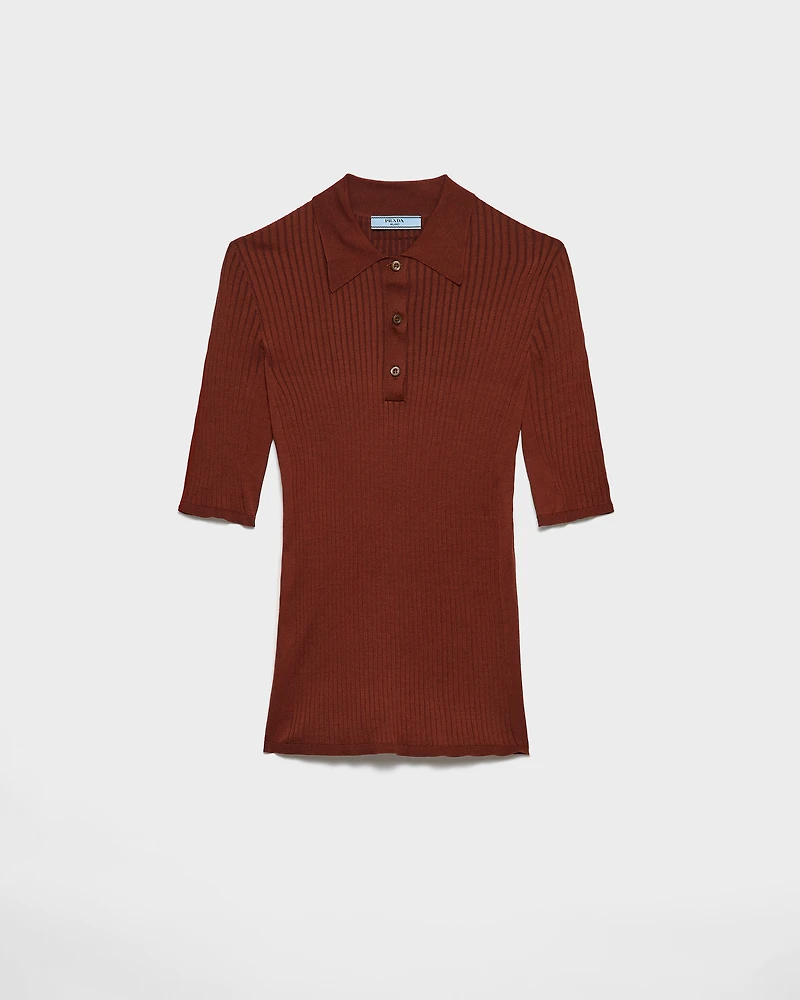 Cotton polo sweater
