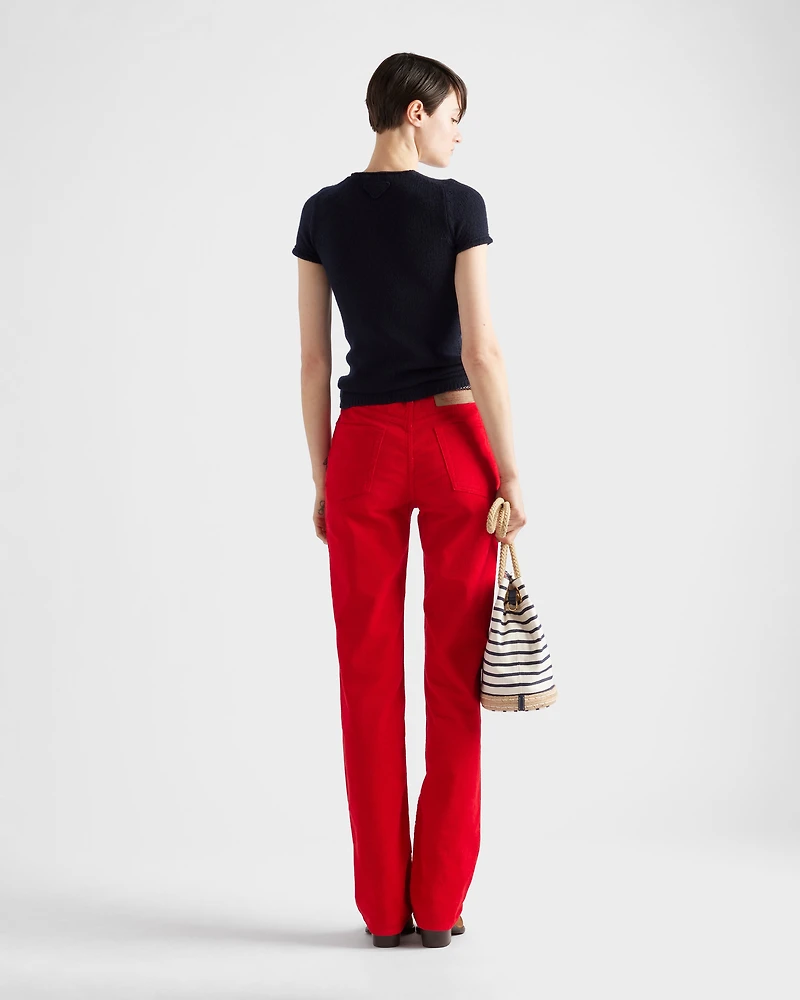 Short-sleeved cashmere sweater