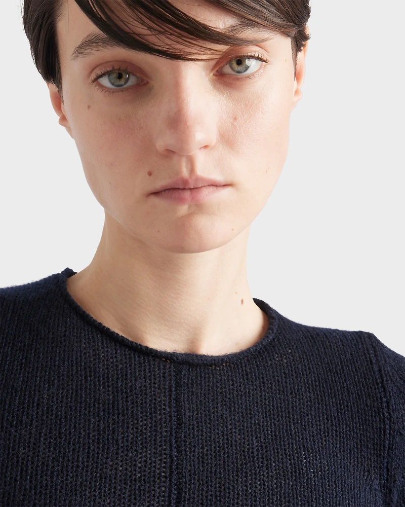 Short-sleeved cashmere sweater