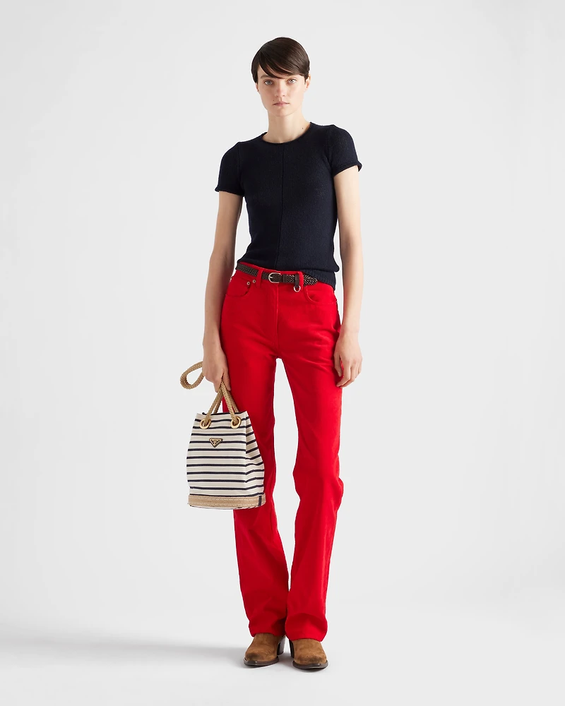 Short-sleeved cashmere sweater