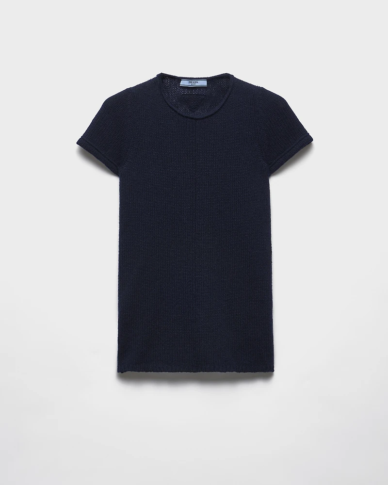Short-sleeved cashmere sweater