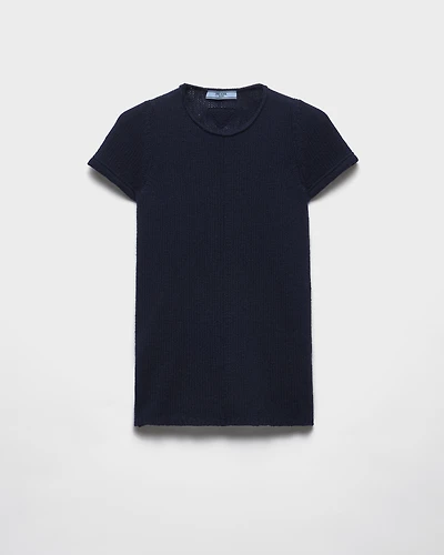 Short-sleeved cashmere sweater