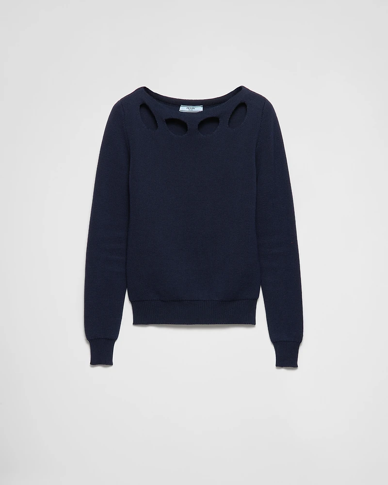 Cotton boat neck sweater