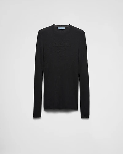 Superfine wool crew-neck sweater