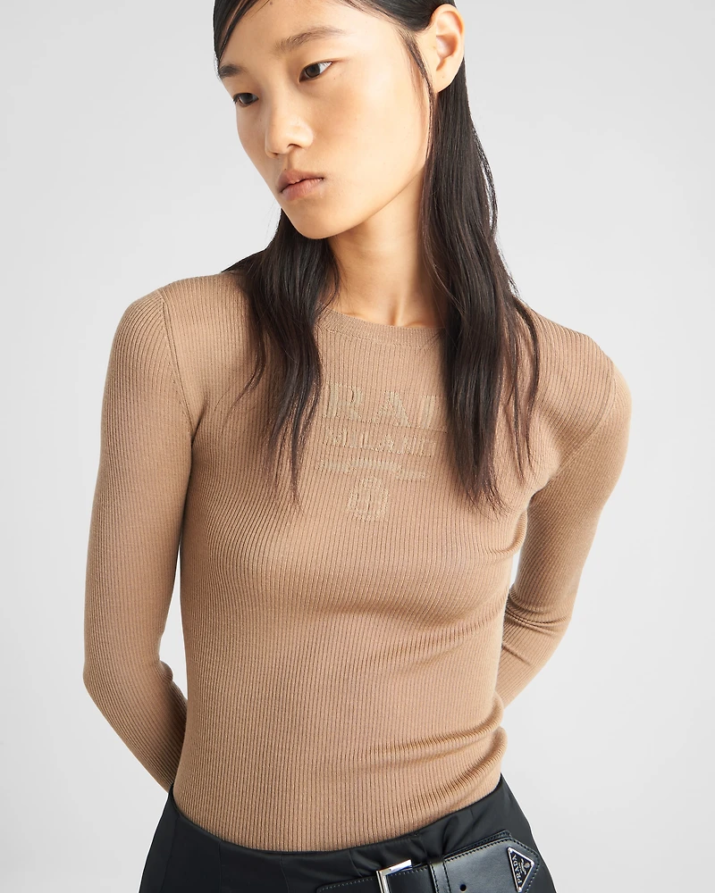 Superfine wool crew-neck sweater