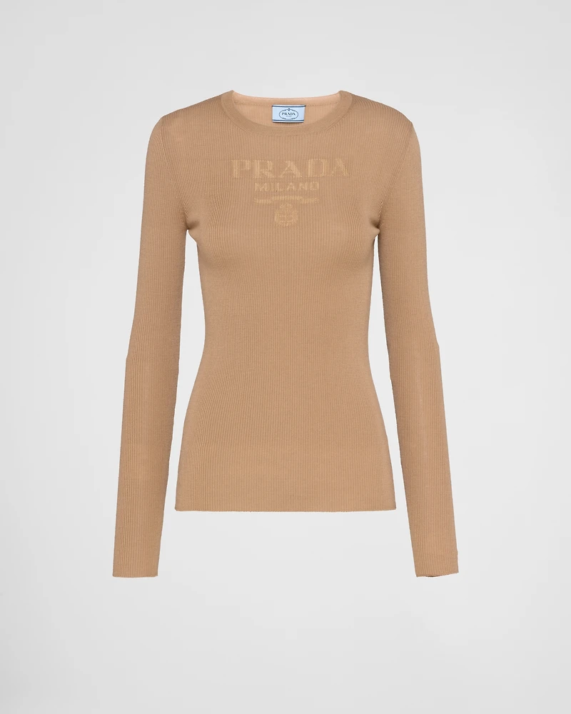 Superfine wool crew-neck sweater