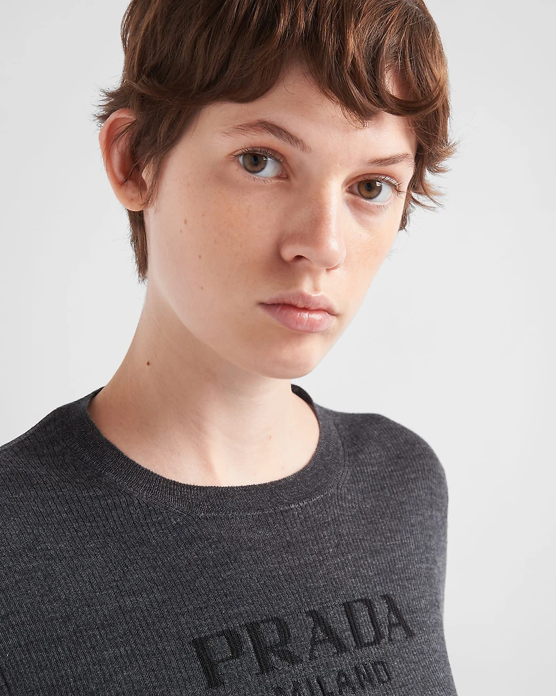 Superfine wool crew-neck sweater