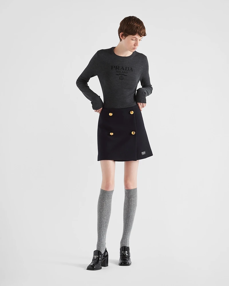 Superfine wool crew-neck sweater