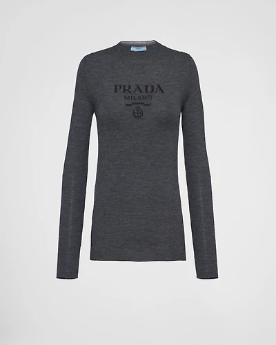 Superfine wool crew-neck sweater