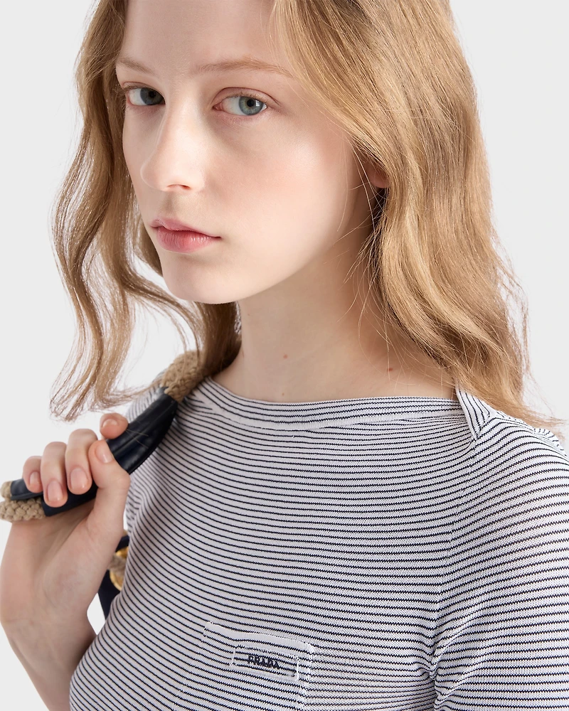 Viscose boat neck sweater