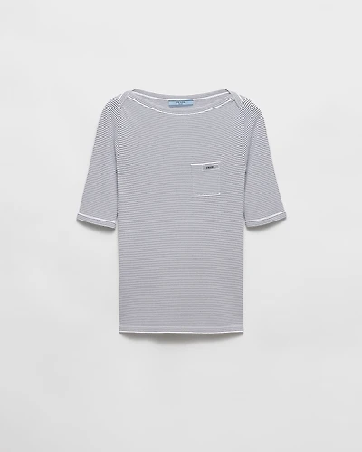 Viscose boat neck sweater