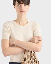 Silk and cotton crew-neck sweater