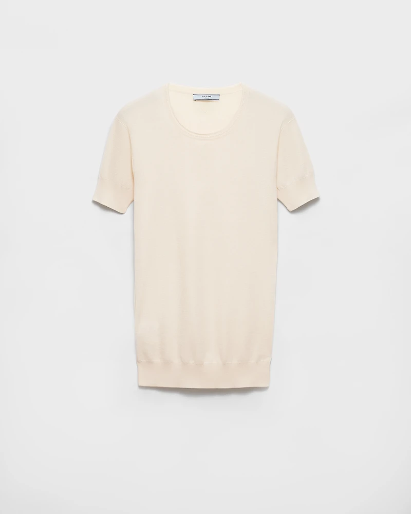 Silk and cotton crew-neck sweater