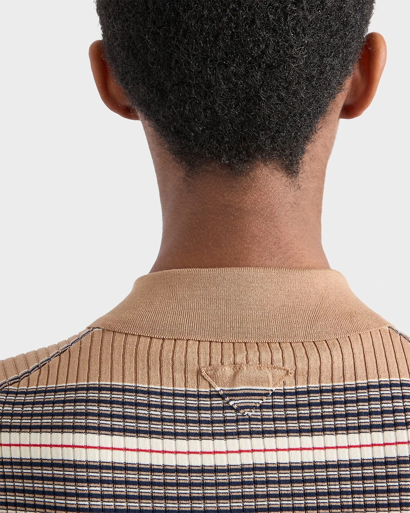 Striped cotton polo shirt