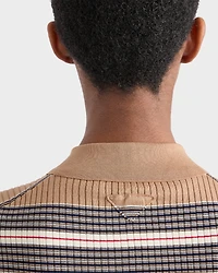 Striped cotton polo shirt