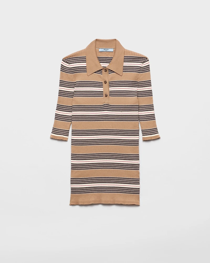 Striped cotton polo shirt