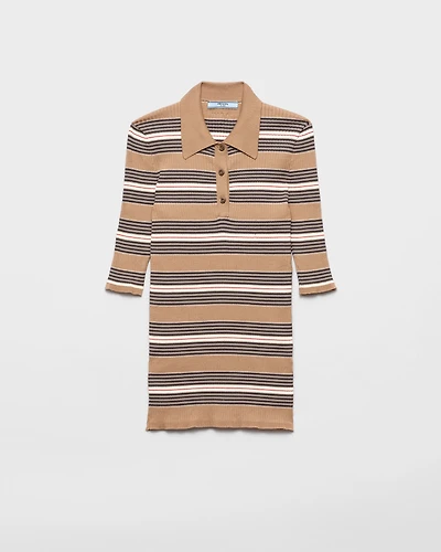 Striped cotton polo shirt