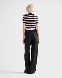 Striped crew-neck cotton sweater